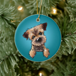 KiniArt Border Terrier Ceramic Ornament