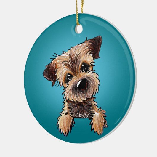 KiniArt Border Terrier Ceramic Ornament (Links)