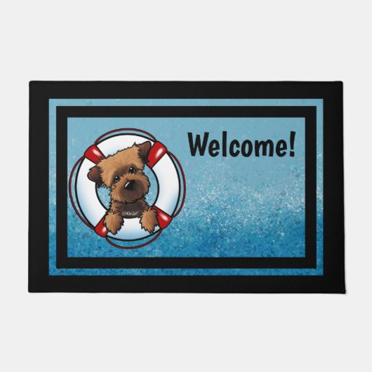 KiniArt Border Terrier Reddingsmat Deurmat (Voorkant)