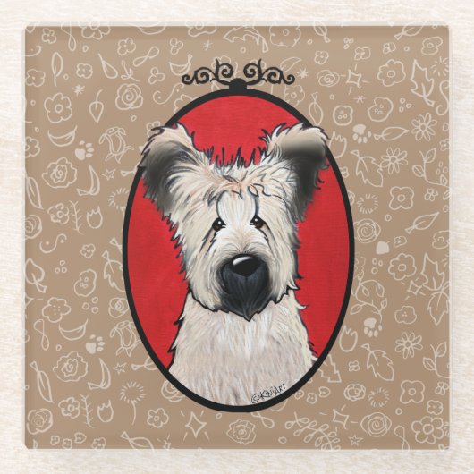 KiniArt Briard Glazen Onderzetter (Voorkant)