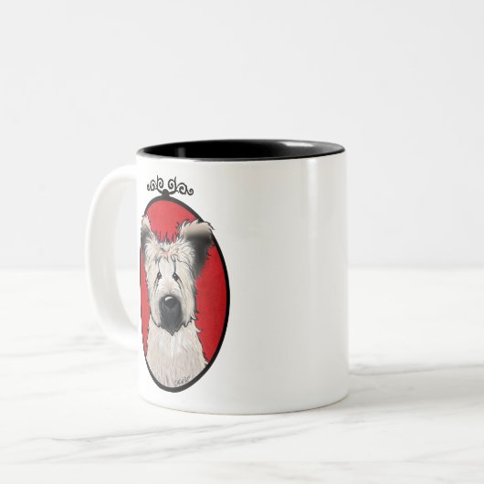 KiniArt Briard Mok met tweetone koffie (Voorkant links)