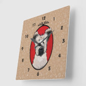 KiniArt Briard Wall Clock Vierkante Klok (Hoek)