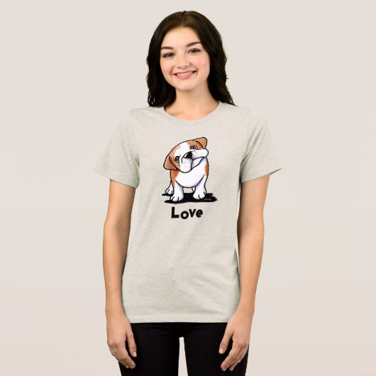 KiniArt Bulldog Tri-Blend Shirt (Voorkant volledig)