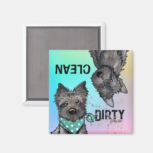 KiniArt Cairn Clean Dirty Dishwasher Magnet (Voorkant / Achterkant)