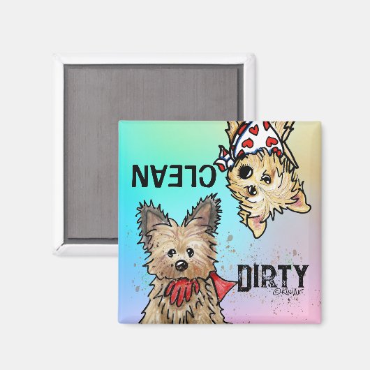 KiniArt Cairn Clean Dirty Dishwasher Magnet (Voorkant / Achterkant)