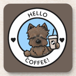 KiniArt Cairn Coffee Lover Hard plastic onderzette Bier Onderzetter