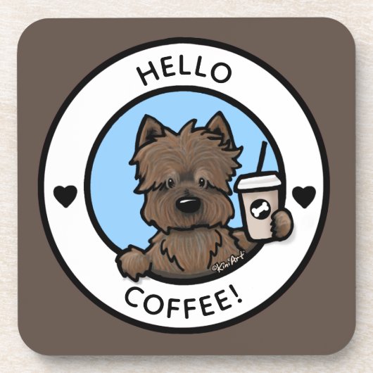 KiniArt Cairn Coffee Lover Hard plastic onderzette Bier Onderzetter (Voorkant)