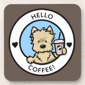 KiniArt Cairn Coffee Lover Hard plastic onderzette Bier Onderzetter (Voorkant)