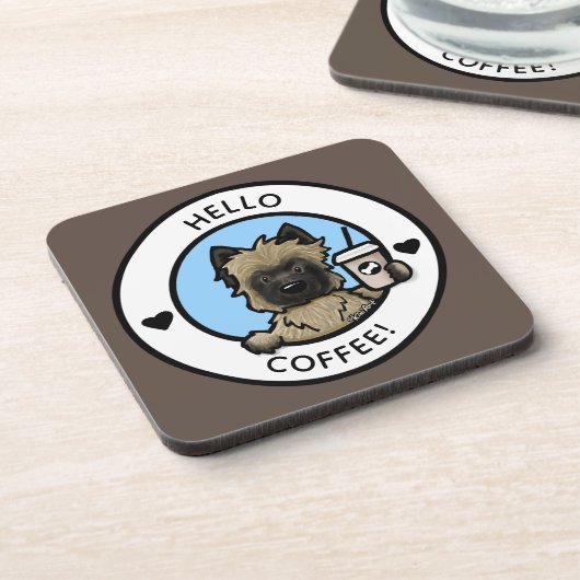 KiniArt Cairn Coffee Lover Hard plastic onderzette Bier Onderzetter (Linkerzijde)