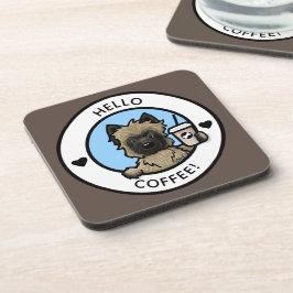 KiniArt Cairn Coffee Lover Harde plastic onderzett Bier Onderzetter