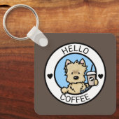 KiniArt Cairn Coffee Lover Sleutelhanger (Voorkant)