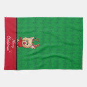 KiniArt Cairn Rendier Kerstmis Theedoek (Horizontaal)