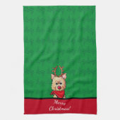 KiniArt Cairn Rendier Kerstmis Theedoek (Verticaal)