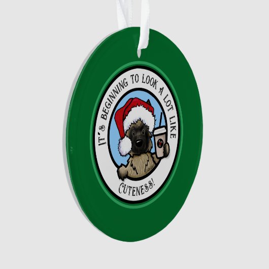 KiniArt Cairn Terrier Coffee Kerstmis Ornament (voorkant)