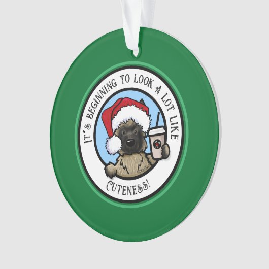 KiniArt Cairn Terrier Coffee Kerstmis Ornament (voorkant)