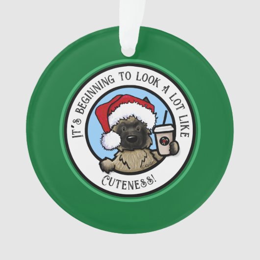 KiniArt Cairn Terrier Coffee Kerstmis Ornament (voorkant)