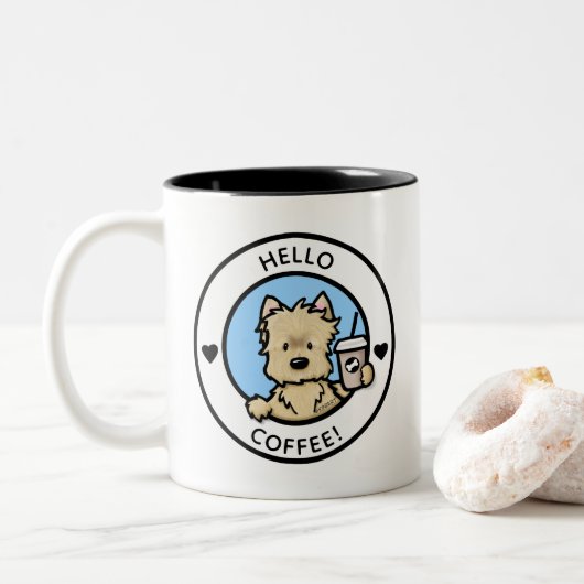 KiniArt Cairn Terrier Coffee Mok (Met donut)