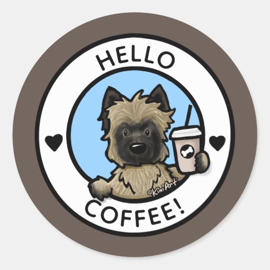 KiniArt Cairn Terrier Coffee Stickers (Voorkant)