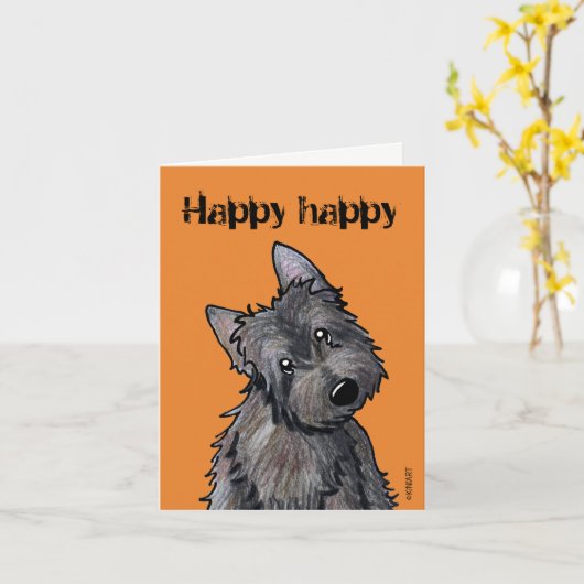 KiniArt Cairn Terrier Halloween Kaart (Gele Bloem)