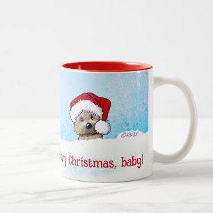 KiniArt Cairn Terrier Kerst Tweekleurige Koffiemok