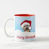 KiniArt Cairn Terrier Kerst Tweekleurige Koffiemok (Links)