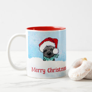 KiniArt Cairn Terrier Kerst Tweekleurige Koffiemok