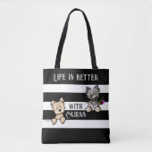 KiniArt Cairn Terriers Canvas tas (Voorkant)