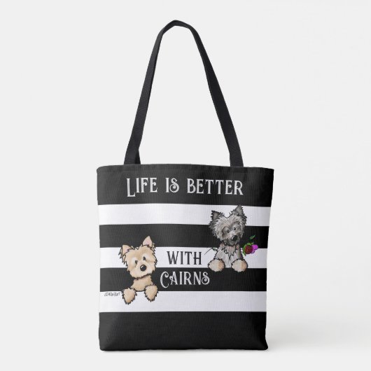 KiniArt Cairn Terriers Canvas tas (Achterkant)