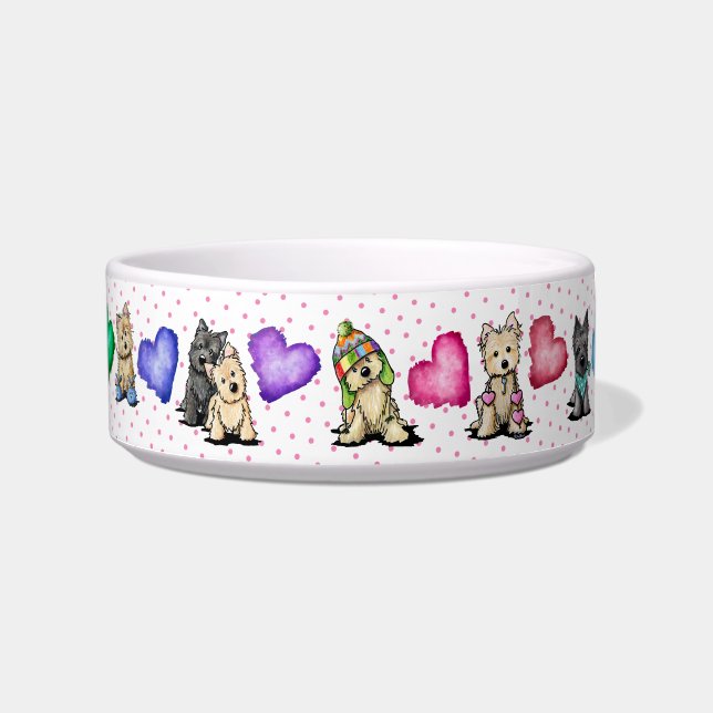 KiniArt™ Cairn Terriers Voerbakje (Voorkant)