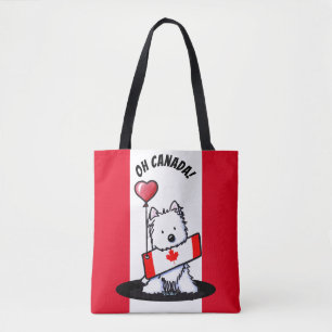 KiniArt Canadese Westie Boodschaptas Tote Bag