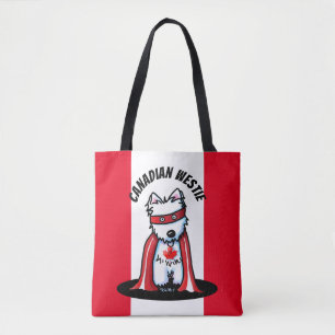 KiniArt Canadese Westie Superheld Tote Bag