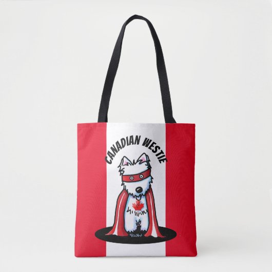 KiniArt Canadese Westie Superheld Tote Bag (Voorkant)