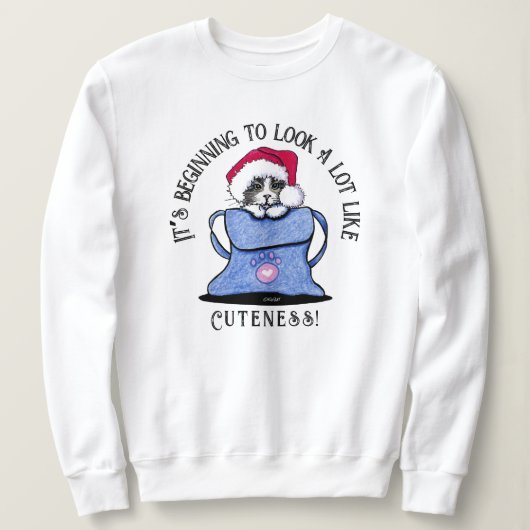 KiniArt Cat KerstSweatshirt Trui (Design voorkant)