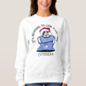 KiniArt Cat KerstSweatshirt Trui (Voorkant)