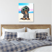 KiniArt Cavalier King Charles Spaniel Beach Canvas Afdruk (Insitu (Slaapkamer))