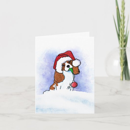KiniArt Cavalier Spaniel-kerstkaart Feestdagen Kaart (Voorkant)