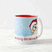 KiniArt Cavapoo Kerstmis Tweekleurige Koffiemok (Voorkant rechts)