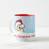 KiniArt Cavapoo Kerstmis Tweekleurige Koffiemok (Voorkant links)