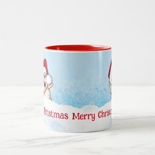 KiniArt Cavapoo Kerstmis Tweekleurige Koffiemok (Center)