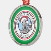 KiniArt Cesky Terrier-kerstversiering Metalen Ornament (Links)