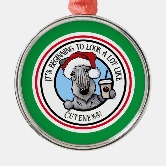 KiniArt Cesky Terrier-kerstversiering Metalen Ornament (Voorkant)