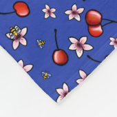 KiniArt Cherries Cherry Blossom Fleece Blanket (Hoek)