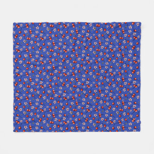 KiniArt Cherries Cherry Blossom Fleece Blanket Deken