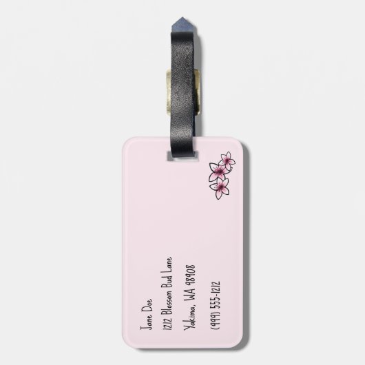 KiniArt Cherry Blossom Bagagelabel (Achterkant verticaal)