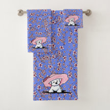 KiniArt Cherry Blossom Bath Towel Set