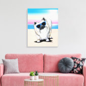 KiniArt Chester Pomeranian Dog Beach Canvas Print (Insitu (Woonkamer))