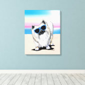 KiniArt Chester Pomeranian Dog Beach Canvas Print (Insitu (Houten vloer))