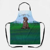 KiniArt Chocolate Labrador All-Over Print Schort (Voorkant)