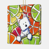 KiniArt Citrus Westie Keramisch Ornament (Links)