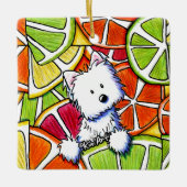 KiniArt Citrus Westie Keramisch Ornament (Voorkant)
